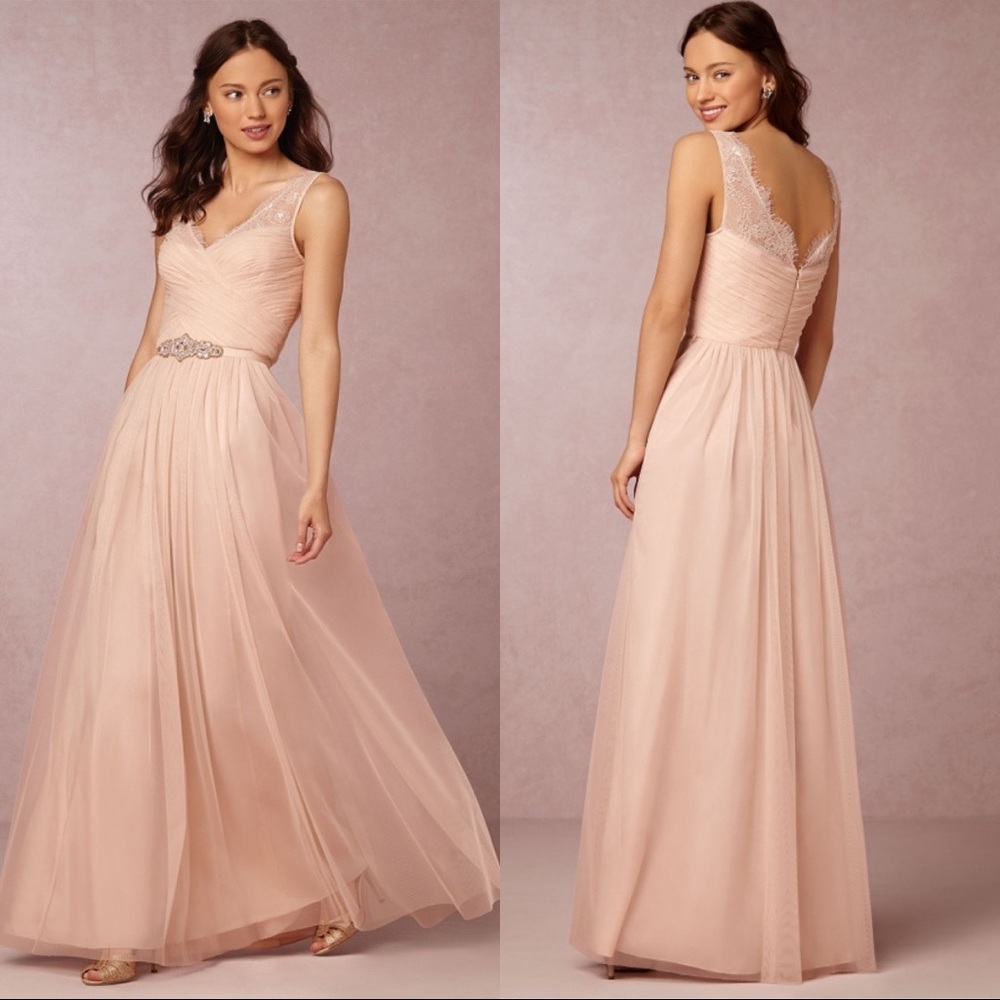 Anthropologie BHLDN Hitherto Fleur Bridesmaid Dress in Pink Size 6